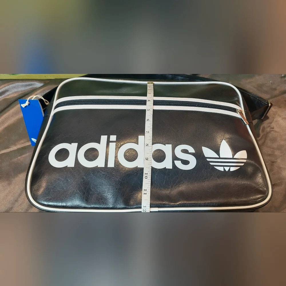 adidas Black and White Shoulder Messenger Bag - Picture 7 of 12